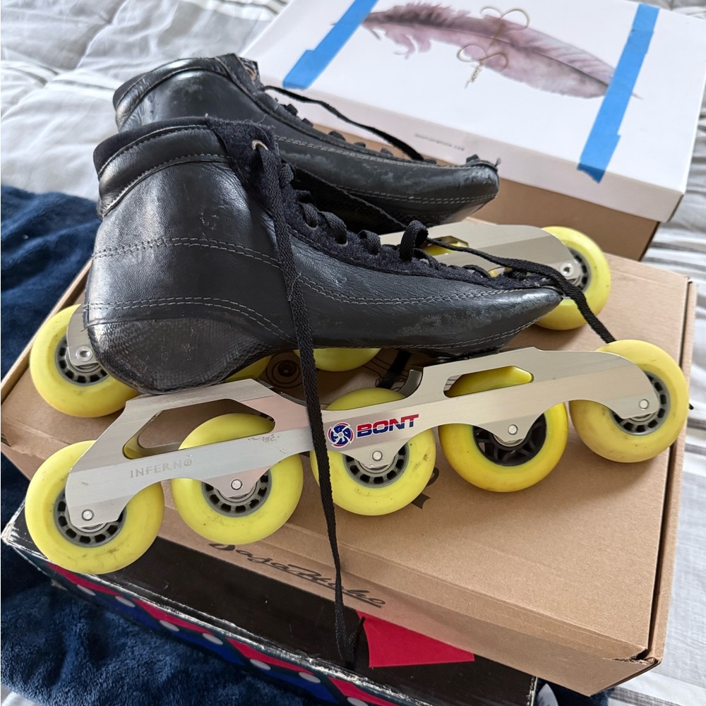 Bont Black carbon fiber suede and leather Roller Skates women’s 7.5
